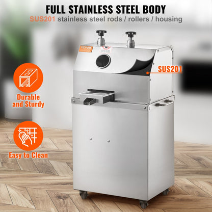YF-L80-115 - VEVOR 750W Stainless Steel Sugar Cane Juicer, 661LBS/H Output