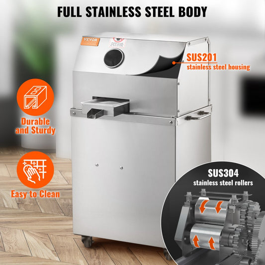 YF-L90-115 - 800W Stainless Steel Electric Cane Juicer with 2.4" Inlet