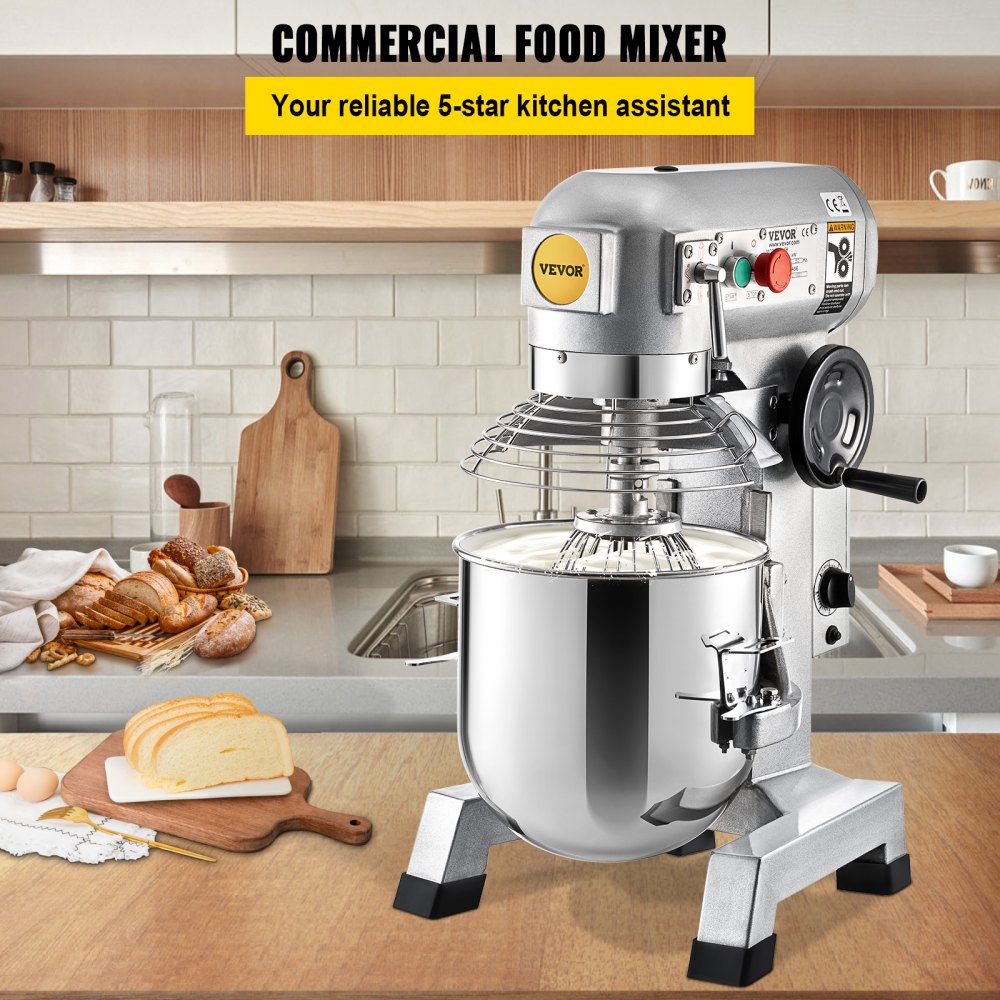 B15B - 15Qt Stainless Steel Commercial Mixer with Timer and 500W Motor