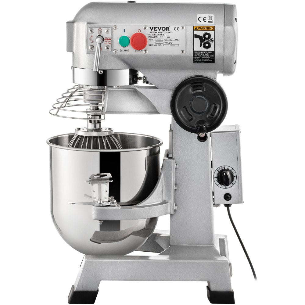B15B - 15Qt Stainless Steel Commercial Mixer with Timer and 500W Motor