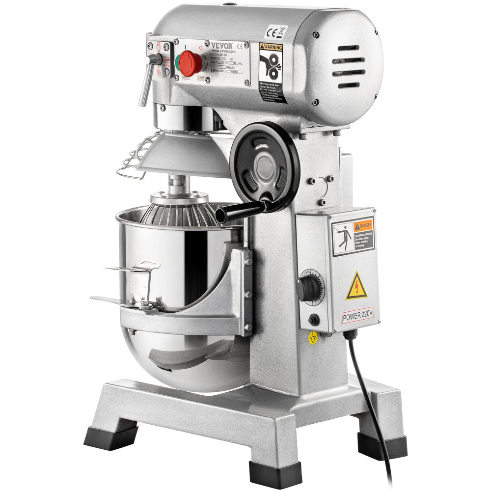 B15B - 15Qt Stainless Steel Commercial Mixer with Timer and 500W Motor