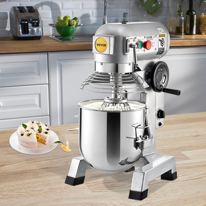 B20-BT - 20Qt Stainless Steel Food Mixer with 3 Speeds & Attachments