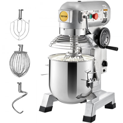 B30-BT - 30Qt Stainless Steel Food Mixer with Timer & 3 Attachments