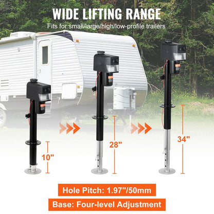 EJ3500B - VEVOR 3500 lbs Electric Trailer Jack with Push-Button Operation