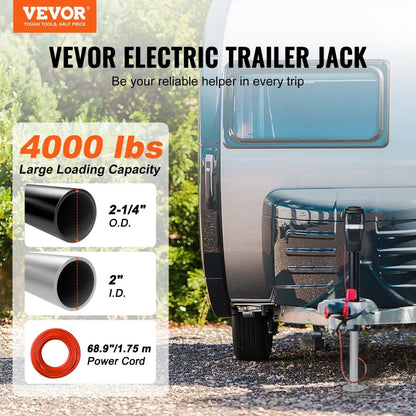 EJ3500B - 4000 lbs VEVOR Electric Trailer Jack with Waterproof Cover