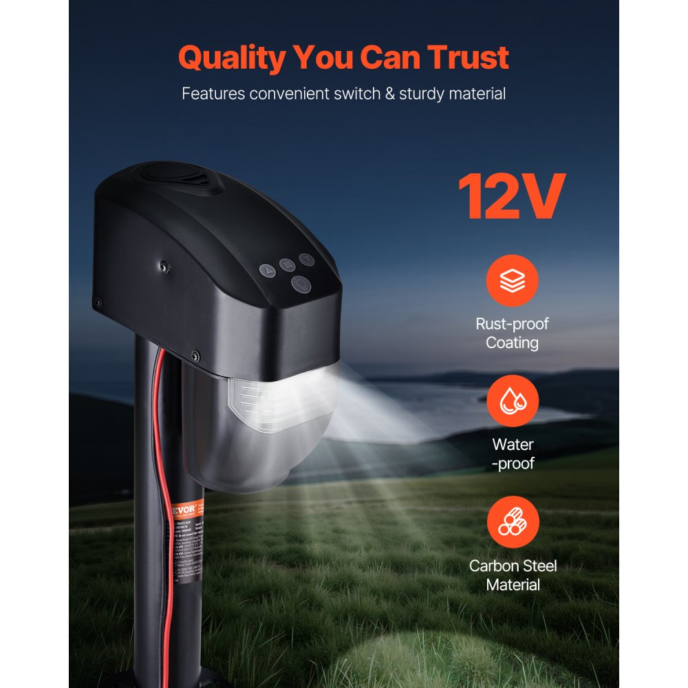 TEJ5075BCTN - Heavy-Duty Electric Trailer Jack 5000 lbs with LED Light