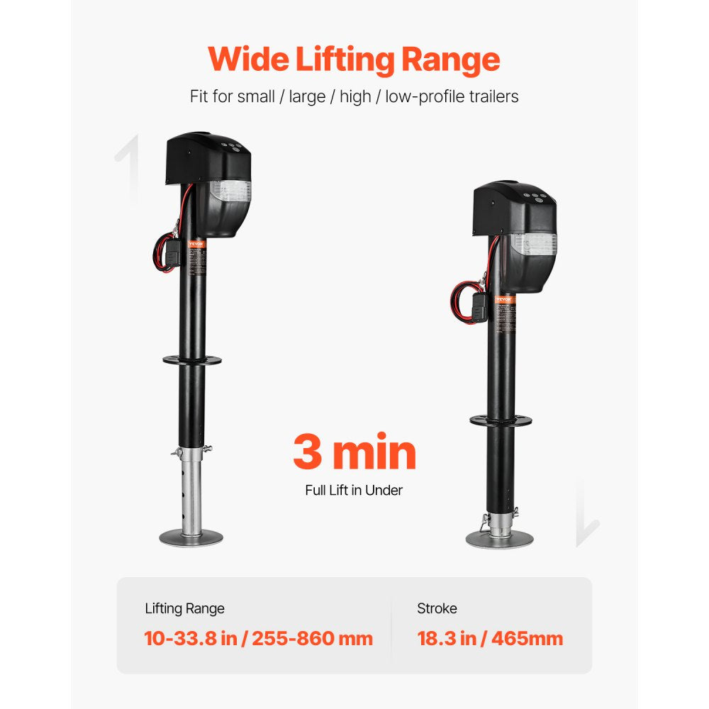 TEJ5075BCTN - Heavy-Duty Electric Trailer Jack 5000 lbs with LED Light