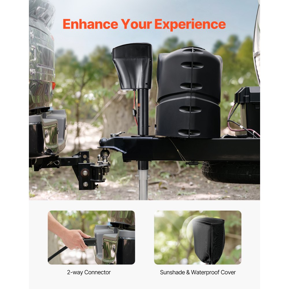 EJ5021B - Heavy-Duty Electric Trailer Jack 10"-33.8" Range, 5000 lbs Capacity