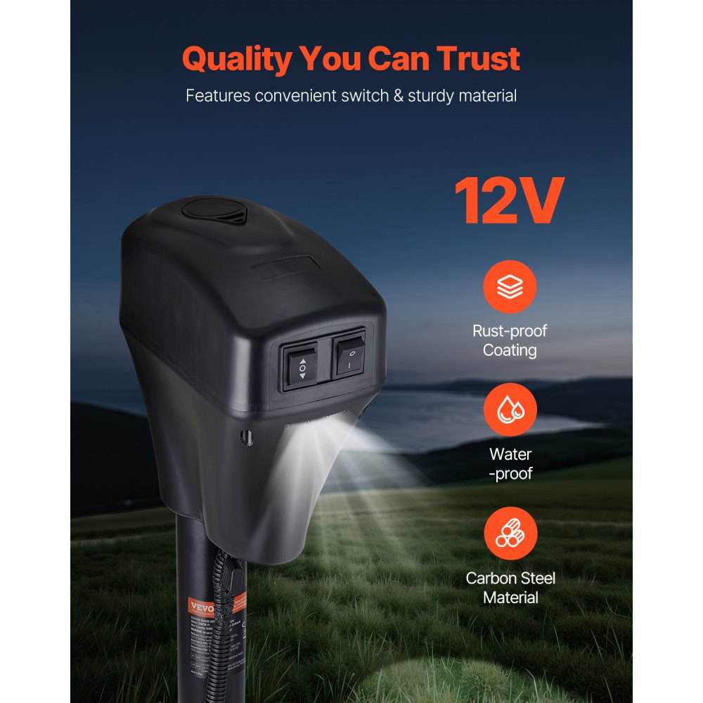 EJ5075B-PL - Heavy-Duty Electric Trailer Jack 5000 lbs with Built-in LED Light