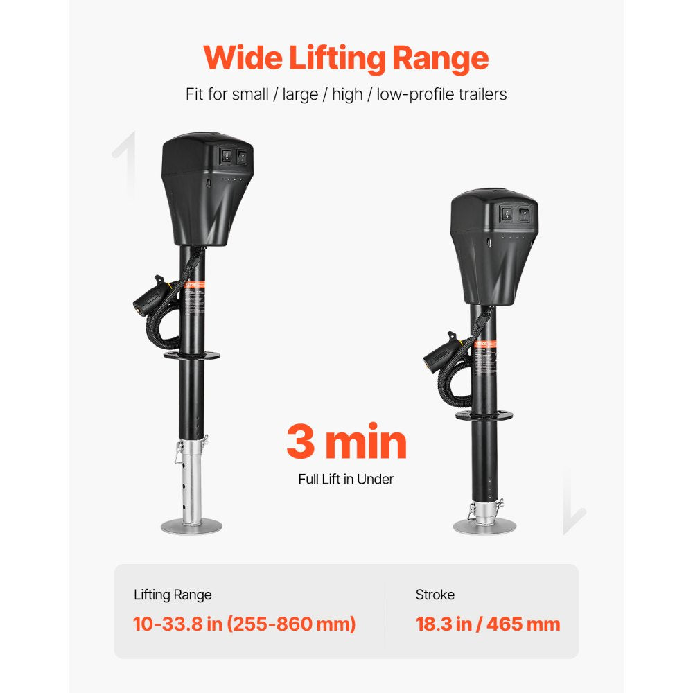 EJ5075B-PL - Heavy-Duty Electric Trailer Jack 5000 lbs with Built-in LED Light