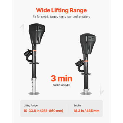 EJ5075B-PL - Heavy-Duty Electric Trailer Jack 5000 lbs with Built-in LED Light