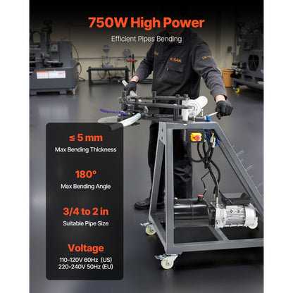 HTB-1000 - 750W Electric Tube Bender for 3/4" to 2" Pipes