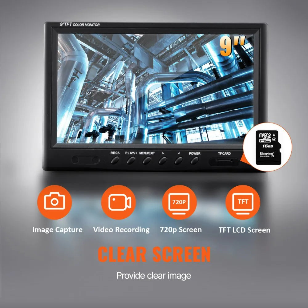 010761226353 - 9" LCD Sewer Camera with 300ft Waterproof Cable