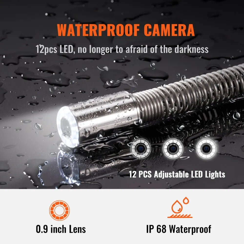 010761226353 - 9" LCD Sewer Camera with 300ft Waterproof Cable