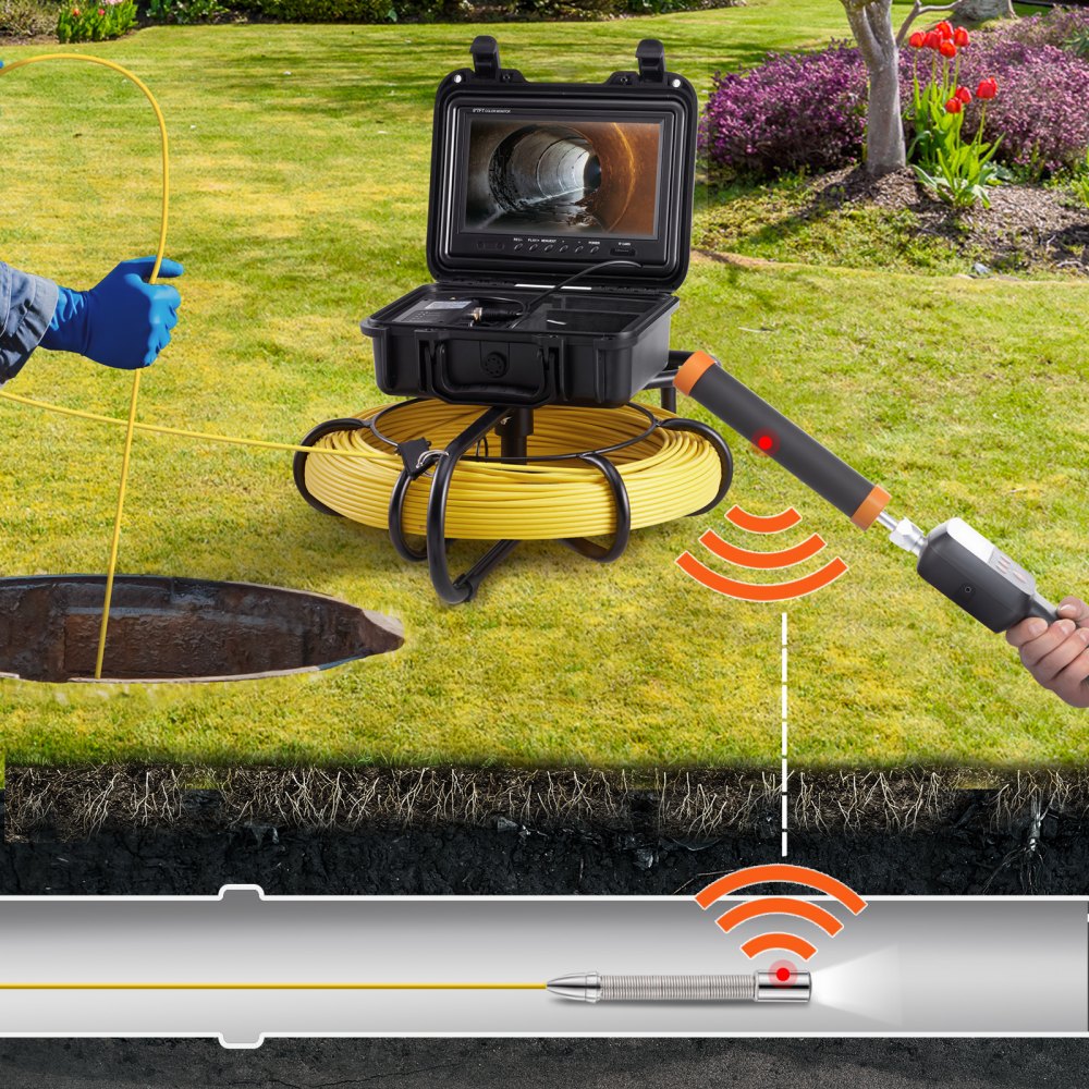 010761226353 - 9" LCD Sewer Camera with 300ft Waterproof Cable