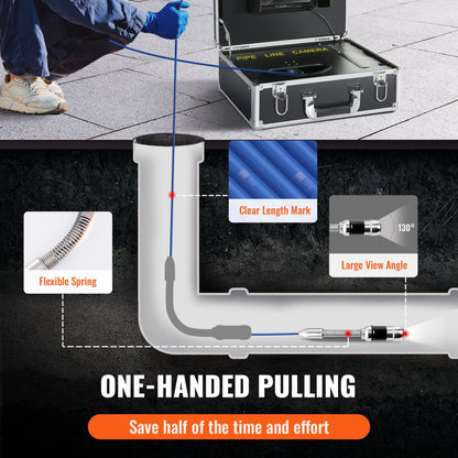 010412545703 - 100 ft Waterproof Sewer Camera with 512Hz Locator & 1000TVL Resolution