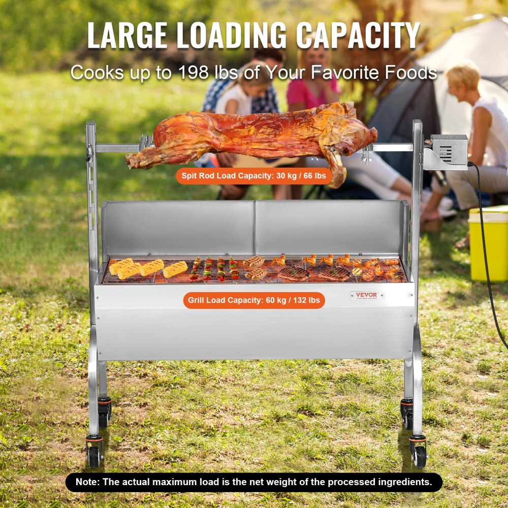 JY-MY-KYLDB-46-120 - 52W Rotisserie Grill Kit for Up to 198 lbs