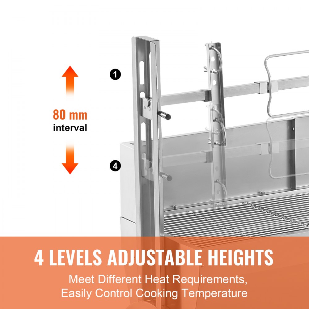 JY-MY-KYLDB-46-120 - 52W Rotisserie Grill Kit for Up to 198 lbs