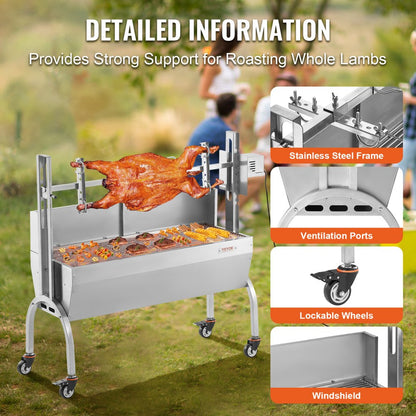 JY-MY-KYLDB-46-120 - 52W Rotisserie Grill Kit for Up to 198 lbs