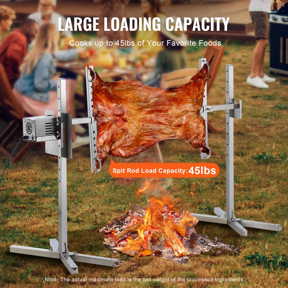 JY-MY-SKJ-46-02-120 - 90lb Capacity Electric Rotisserie Grill with 42W Motor