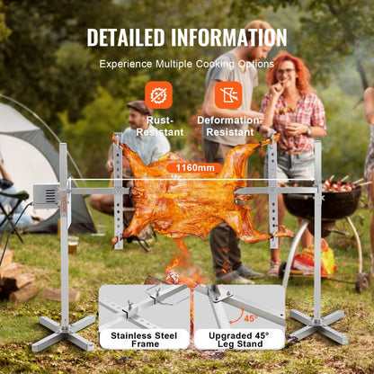 JY-MY-SKJ-46-02-120 - 90lb Capacity Electric Rotisserie Grill with 42W Motor