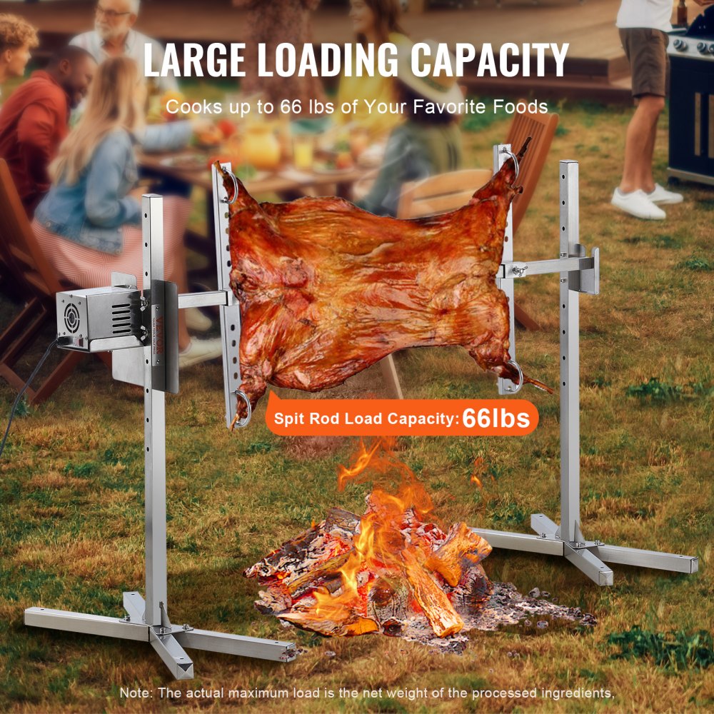 JY-MY-SKJ-46-01-120 - 132lbs Stainless Steel Electric Rotisserie Grill Kit