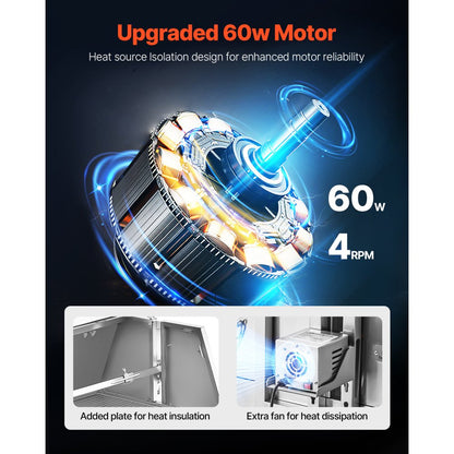 JY-MY-KYLQG-56-120 - 286lbs Rotisserie Grill for BBQ, Stainless Steel Design