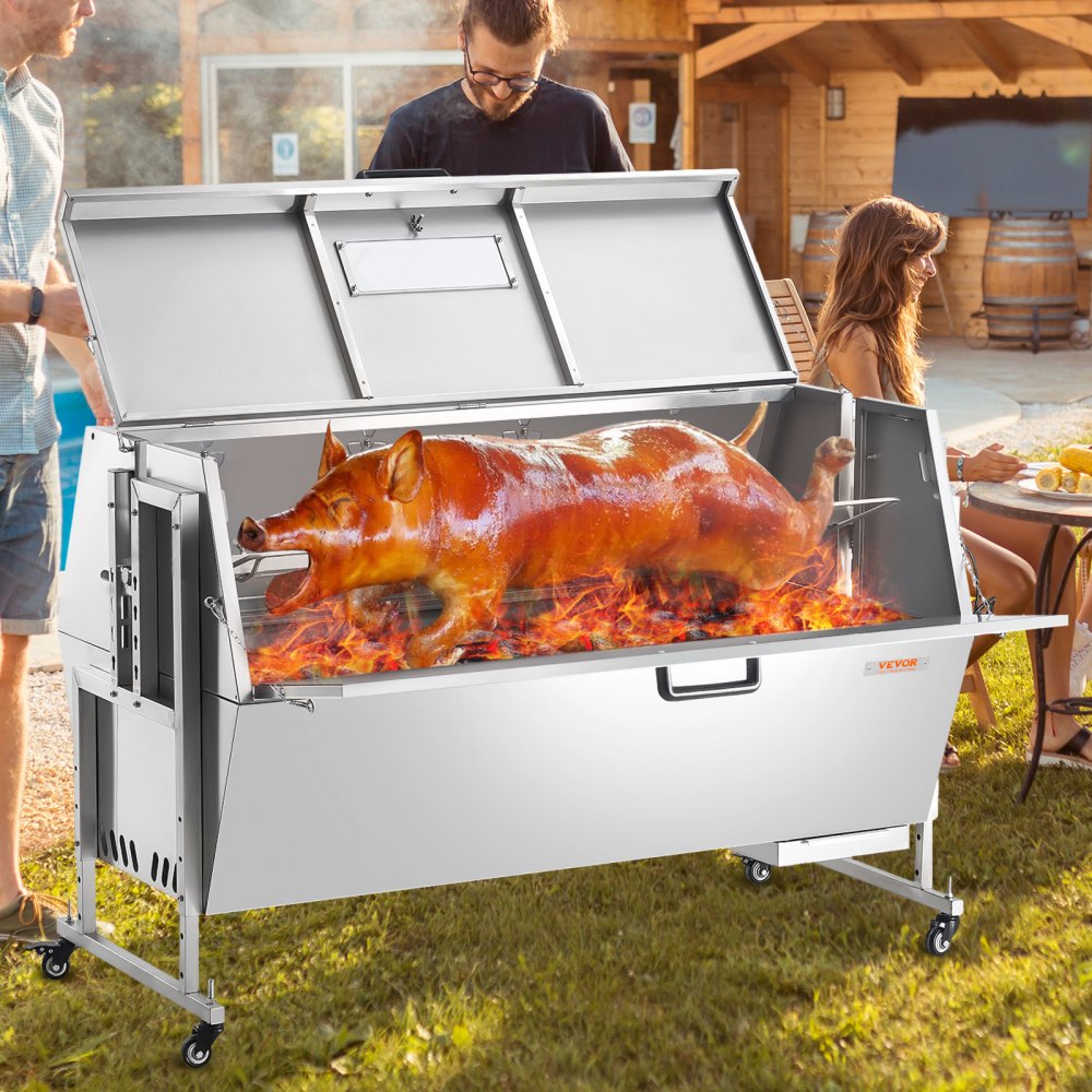 JY-MY-KYLQG-56-120 - 286lbs Rotisserie Grill for BBQ, Stainless Steel Design