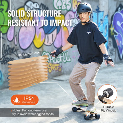 SYL-03A - VEVOR Electric Longboard Skateboard, 9.3 mph, 5-Mile Range