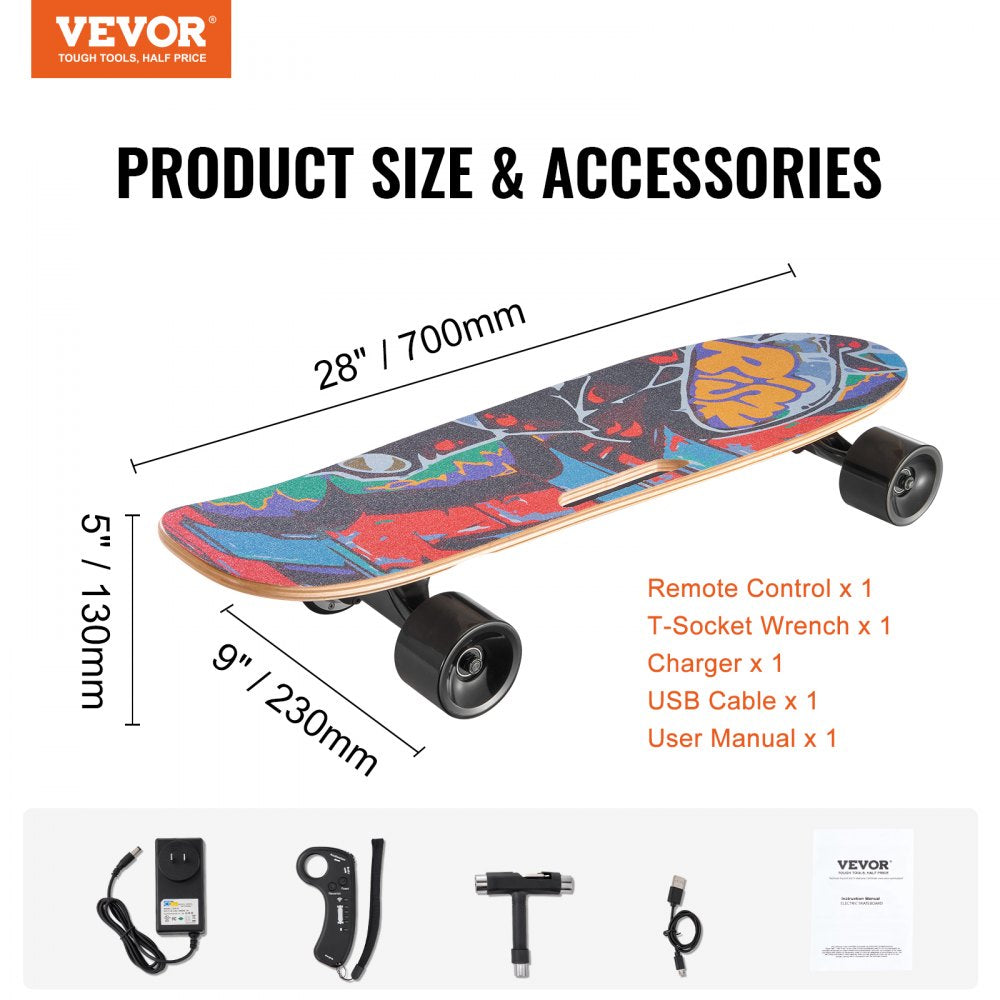 SYL-03A - VEVOR Electric Longboard Skateboard, 9.3 mph, 5-Mile Range