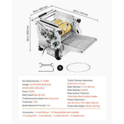 YF-YM08 - 5.5in Electric Tortilla Maker for Fast & Efficient Production