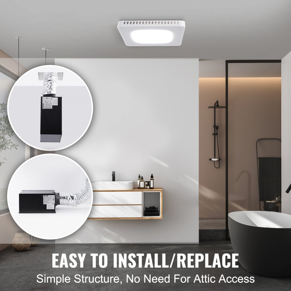 BT-BPT280AS - VEVOR 110 CFM LED Exhaust Fan with Humidity Control