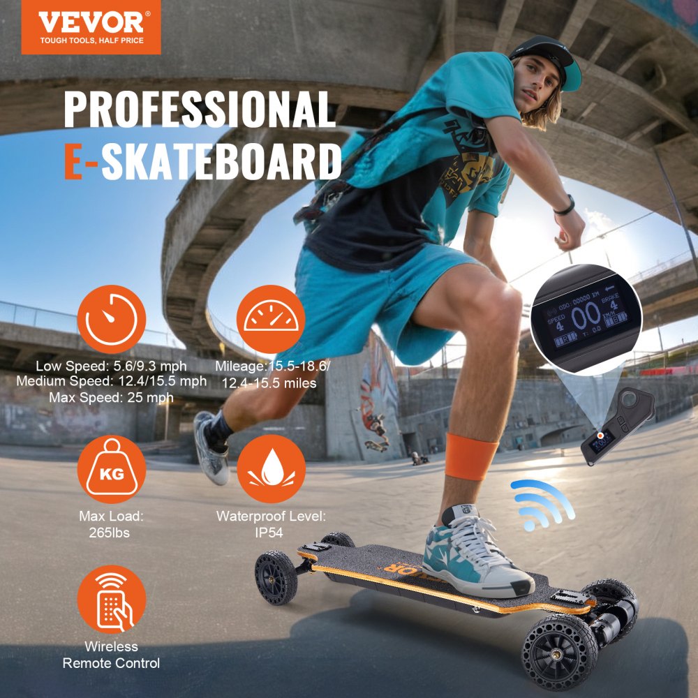 SYL-10B-1 - 26.7 lbs Electric Longboard with 18.6 Miles Range