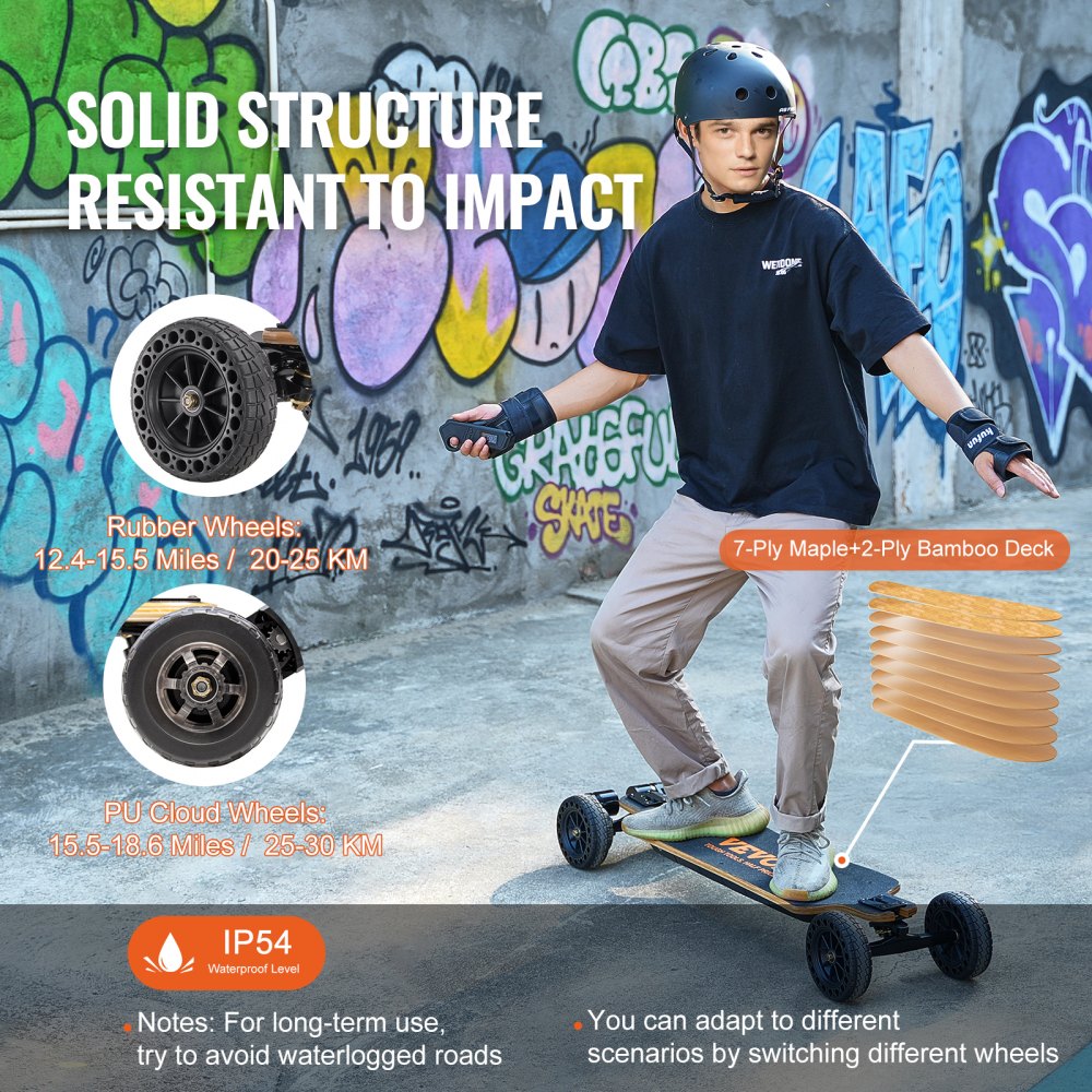 SYL-10B-1 - 26.7 lbs Electric Longboard with 18.6 Miles Range