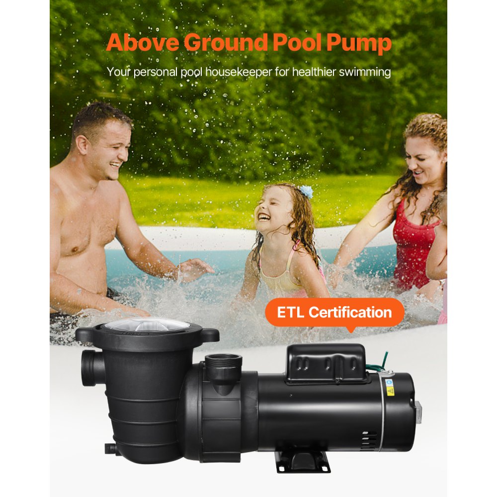 HAP1500A-2/4 - 2 HP Dual-Speed Pool Pump, Copper Motor, 118 GPM
