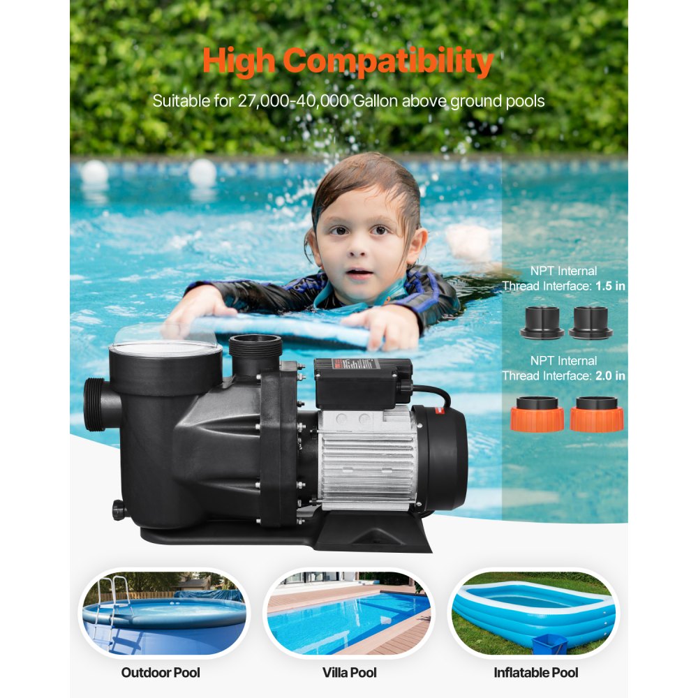SPP2200 - 3 HP Above Ground Pool Pump, 149 GPM, Copper Motor