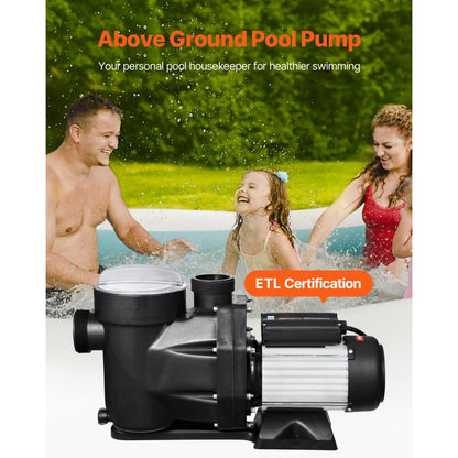 SPP1100 - 1.5 HP Pool Pump, 122 GPM, 55 ft Lift, 220V