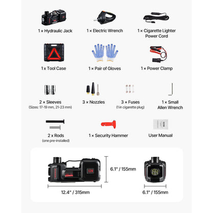 ZSY01-3 - 3-in-1 Electric Car Jack Kit with LED and Remote Control
