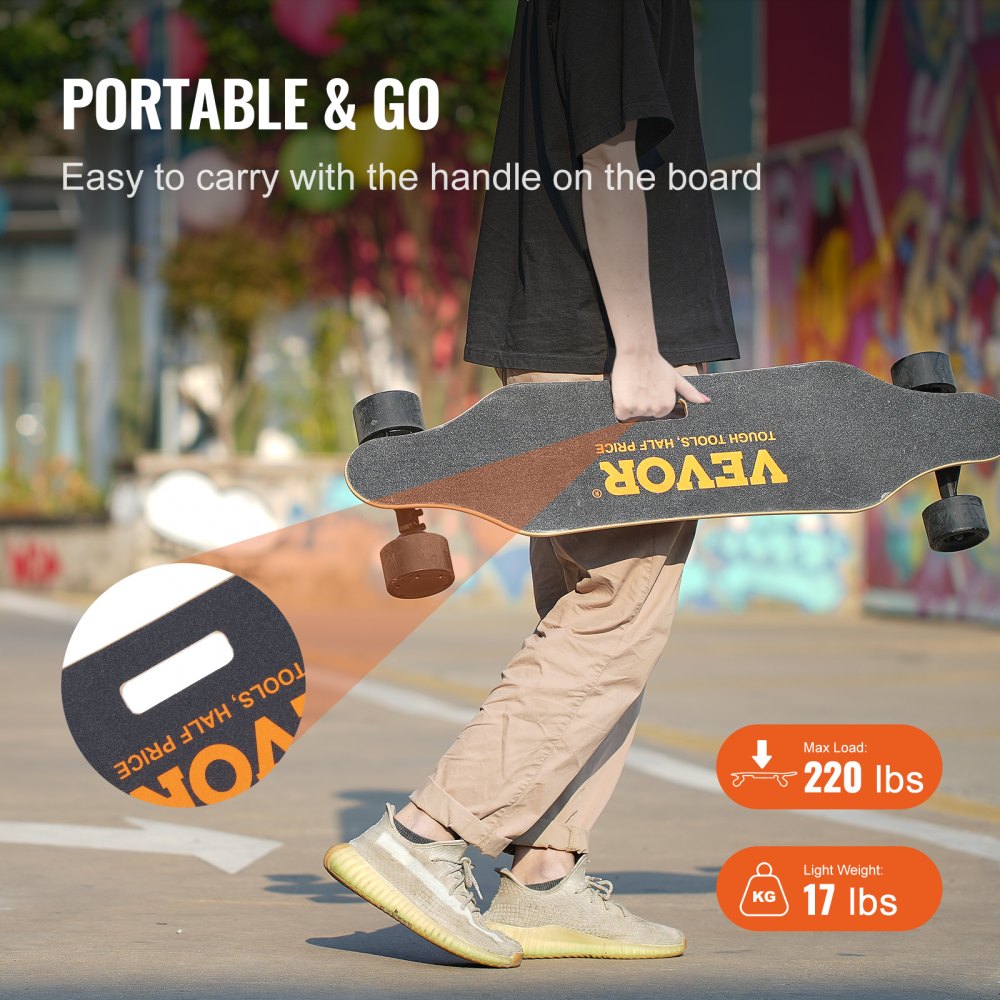 SYL06 - VEVOR Electric Longboard 25 mph, 11.2 Mile Range, 17 lbs