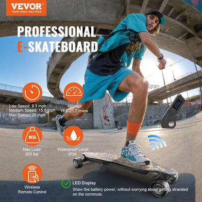 SYL-10B - VEVOR Electric Longboard, 25 mph Speed, 21.7 Mile Range