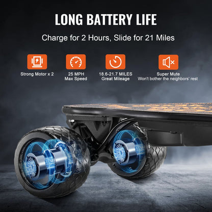 SYL-10B - VEVOR Electric Longboard, 25 mph Speed, 21.7 Mile Range