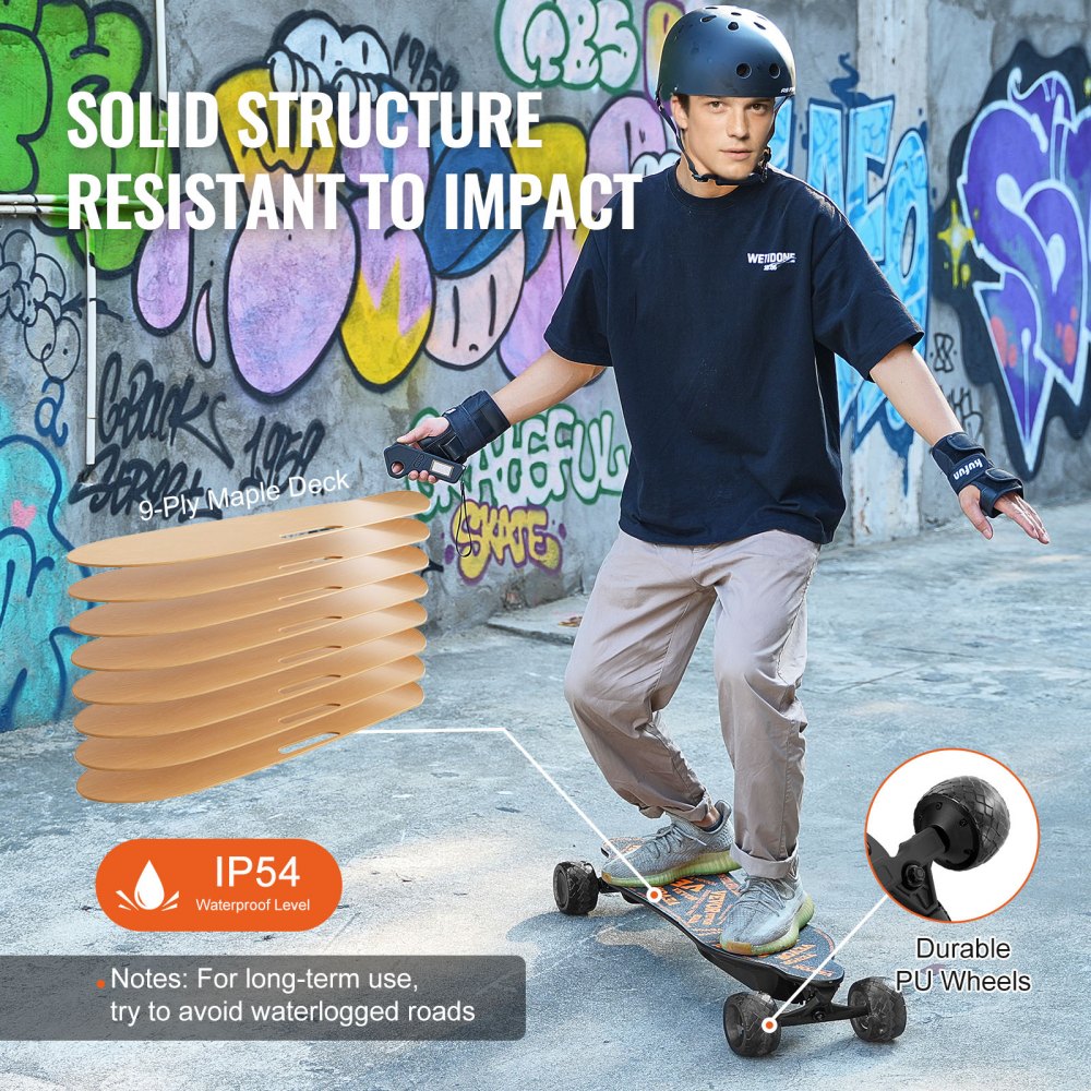 SYL-10B - VEVOR Electric Longboard, 25 mph Speed, 21.7 Mile Range