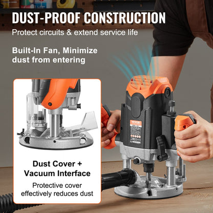 5120 - Powerful 3-1/4 HP VEVOR Plunge Router for Precision Woodworking