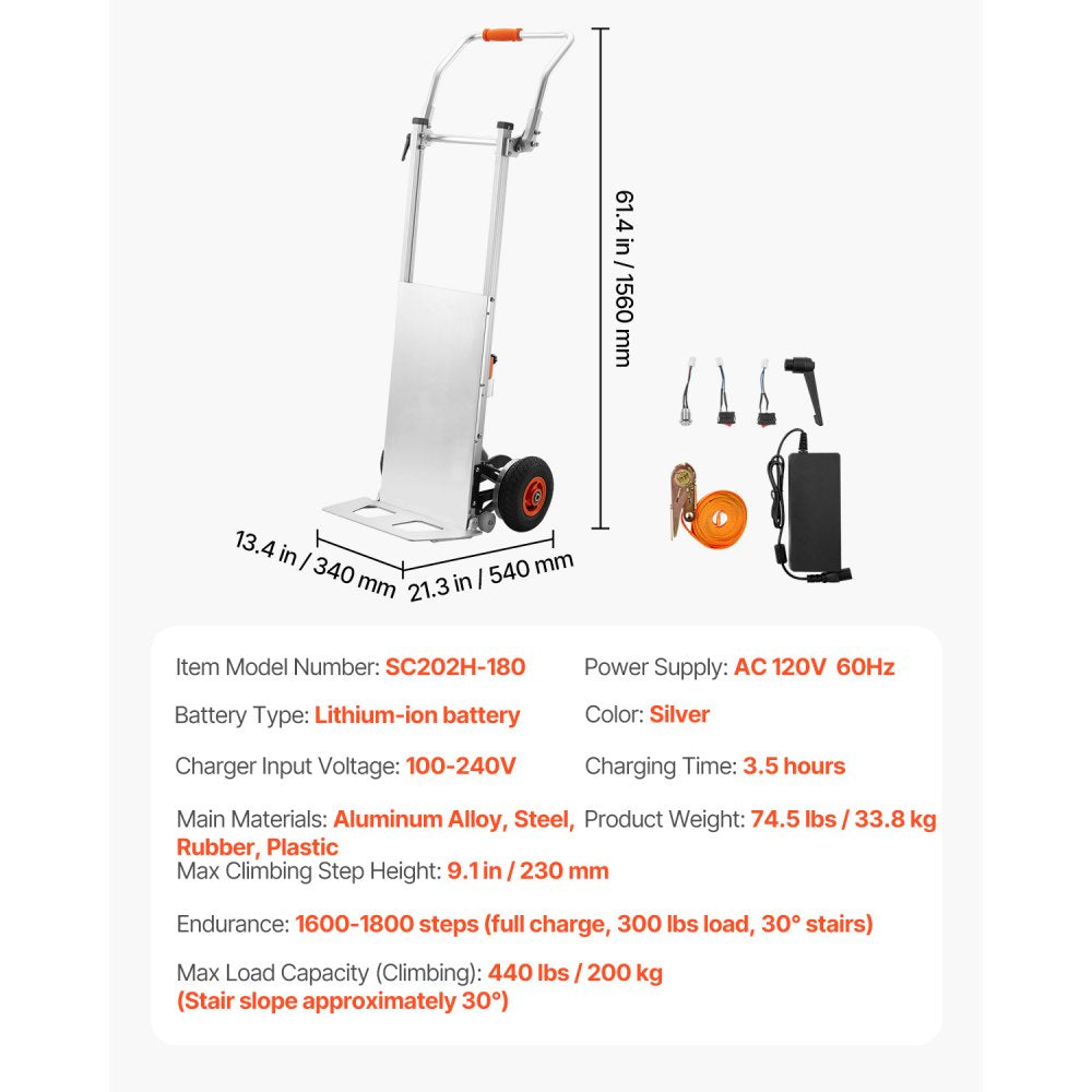 SC202H-180 - 440lbs Electric Stair Climber with Powerful 400W Motor