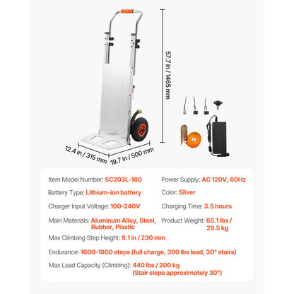 SC203L-180 - 440lbs Electric Stair Climber for Easy Heavy Lifting