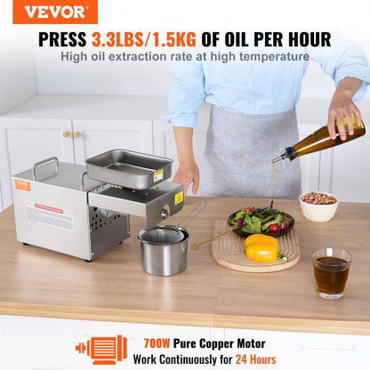KYL-380 - 700W Stainless Steel Electric Oil Press for Home & Commercial Use