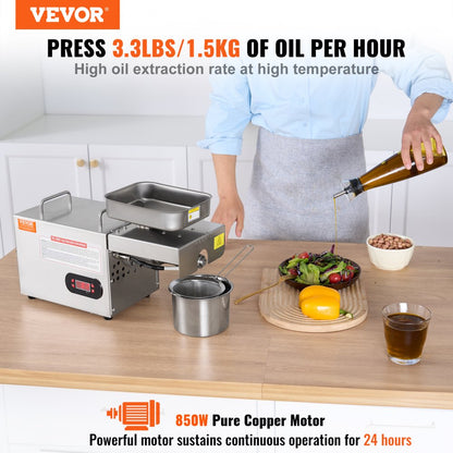 KYL-380K - 850W Stainless Steel Electric Oil Press with Temperature Control