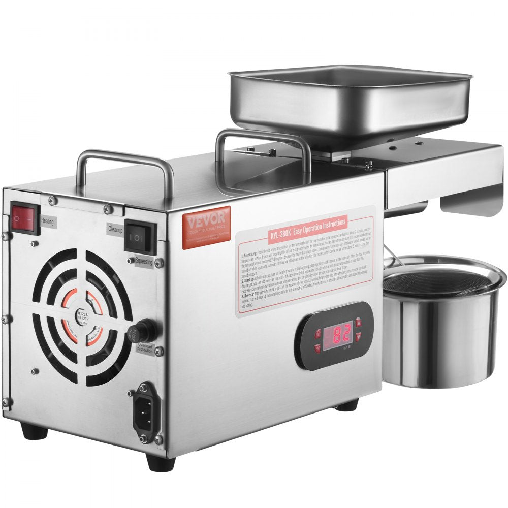 KYL-380K - 850W Stainless Steel Electric Oil Press with Temperature Control