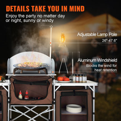 010401722161 - VEVOR  Outdoor Camping Table with Storage & Quick Setup