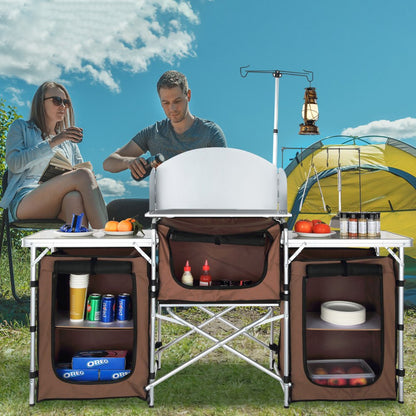 010401722161 - VEVOR  Outdoor Camping Table with Storage & Quick Setup